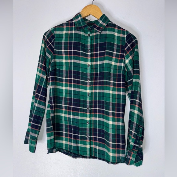 Barbour Green Plaid Flannel Button Down Women’s‎ 4 - Picture 1 of 7